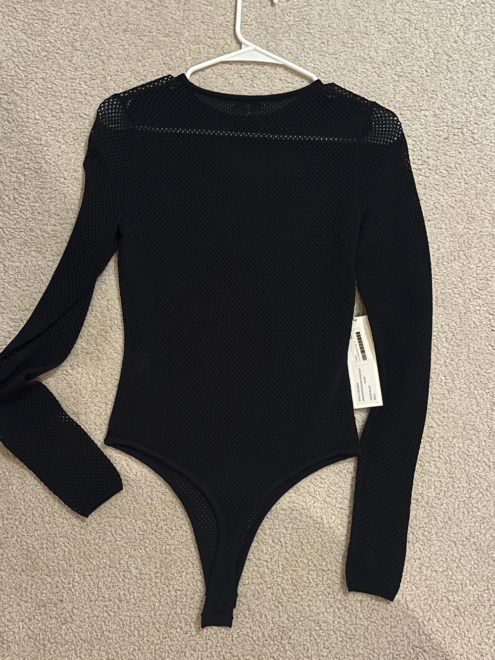 Ronny Kobo Black Mesh Long Sleeve Top
